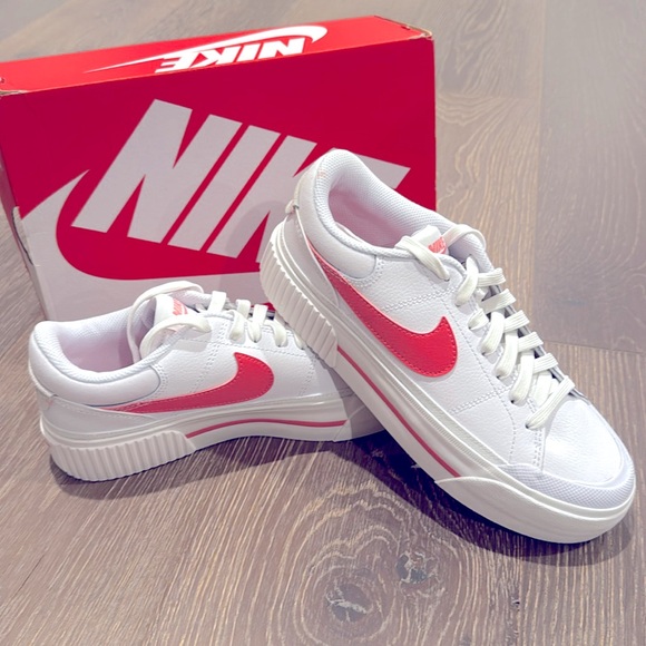 Nike Shoes - NIB! NIKE Court Legacy Lift women’s. White / Coral. Size 7.